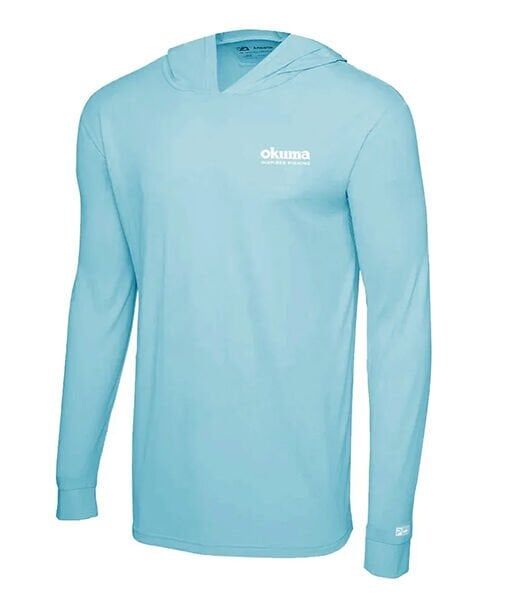 Okuma Aquatek Long Sleeve Hooded Sun Shirt Tahiti Blue