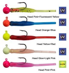 Kendo Hook Worm Jighead+Lrf Silikonu 1.5gr+4.5cm 5 Adet